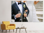 Leinwandbild 3-teilig Champagner zur Hochzeit
