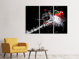 Leinwandbild 3-teilig Paprika Splash XL