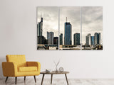 Leinwandbild 3-teilig Skyline Frankfurt Deutschland