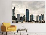 Leinwandbild 3-teilig Skyline Frankfurt Deutschland