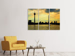 Leinwandbild 3-teilig Skyline im Abendlicht