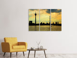 Leinwandbild 3-teilig Skyline im Abendlicht