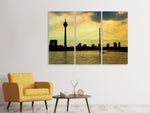 Leinwandbild 3-teilig Skyline im Abendlicht
