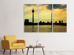 Leinwandbild 3-teilig Skyline im Abendlicht