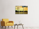 Leinwandbild 3-teilig Skyline im Abendlicht