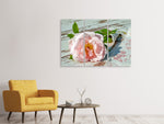 Leinwandbild 3-teilig Wildrose in rosa
