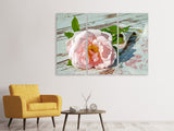 Leinwandbild 3-teilig Wildrose in rosa
