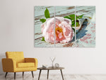 Leinwandbild 3-teilig Wildrose in rosa