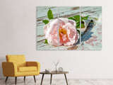 Leinwandbild 3-teilig Wildrose in rosa