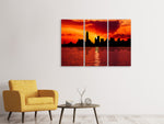 Leinwandbild 3-teilig Skyline NYC  in der Abenddämmerung