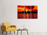 Leinwandbild 3-teilig Skyline NYC  in der Abenddämmerung