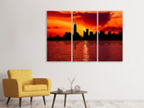 Leinwandbild 3-teilig Skyline NYC  in der Abenddämmerung
