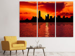 Leinwandbild 3-teilig Skyline NYC  in der Abenddämmerung