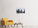 Leinwandbild 3-teilig Die Brooklyn Bridge am Abend