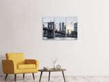 Leinwandbild 3-teilig Die Brooklyn Bridge am Abend