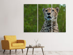 Leinwandbild 3-teilig Wachsamer Gepard