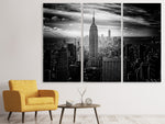 Leinwandbild 3-teilig Empire State Building sw