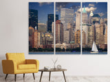 Leinwandbild 3-teilig Segeltörn New York