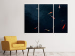 Leinwandbild 3-teilig Fische im Teich