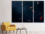 Leinwandbild 3-teilig Fische im Teich