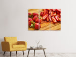 Leinwandbild 3-teilig Süsse Erdbeeren