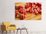 Leinwandbild 3-teilig Süsse Erdbeeren