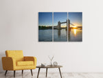 Leinwandbild 3-teilig Tower Bridge im Sonnenuntergang