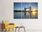 Leinwandbild 3-teilig Tower Bridge im Sonnenuntergang