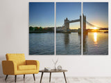 Leinwandbild 3-teilig Tower Bridge im Sonnenuntergang