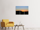 Leinwandbild 3-teilig Sonnenuntergang in Afrika