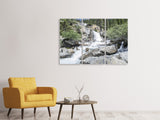 Leinwandbild 3-teilig Wilder Wasserfall im Wald