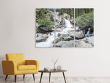 Leinwandbild 3-teilig Wilder Wasserfall im Wald