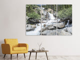 Leinwandbild 3-teilig Wilder Wasserfall im Wald