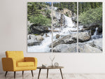 Leinwandbild 3-teilig Wilder Wasserfall im Wald