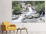 Leinwandbild 3-teilig Wilder Wasserfall im Wald