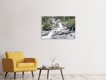 Leinwandbild 3-teilig Wilder Wasserfall im Wald