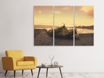 Leinwandbild 3-teilig Die Fischer und das Meer