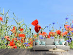 Fototapete Der Mohn in der Blumenwiese