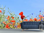 Fototapete Der Mohn in der Blumenwiese