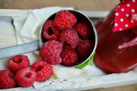 Fototapete Frische Himbeeren