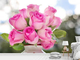 Fototapete Rosenstrauss in rosa