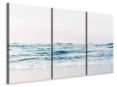 Leinwandbild 3-teilig Alleine am Strand