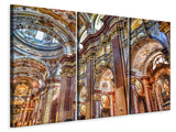 Leinwandbild 3-teilig Barocke Kirche