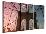 Leinwandbild 3-teilig Brooklyn Bridge Close up