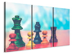 Leinwandbild 3-teilig Buntes Schach