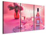 Leinwandbild 3-teilig Cheers in rosa-rot