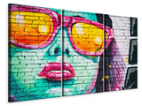 Leinwandbild 3-teilig Coole Graffiti-Wand