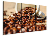 Leinwandbild 3-teilig Geröstete Kaffeebohnen