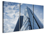 Leinwandbild 3-teilig Glas Gebäude