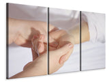 Leinwandbild 3-teilig Handmassage